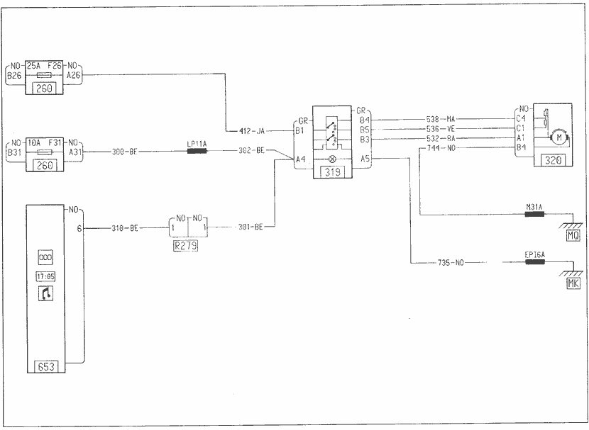 Эксплуатация, обслуживание и ремонт автомобилей Renault Kangoo (Рено Канго) (с двигателем 1.2i D4F и D7F, 1.4i K7J и E7J, 1.6i K4M и K7M, 1.5 DCI K9K, 1.9F8Q, 1.9 TDI F9Q). Принципиальные электрические схемы предварительного и последующего подогрева двигателя, кондиционер и система отопления (мод.2000г)