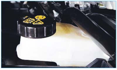 Ford Focus II. Проверка уровня жидкости в гидроприводе сцепления и тормозов. Проверка состояния тормозов